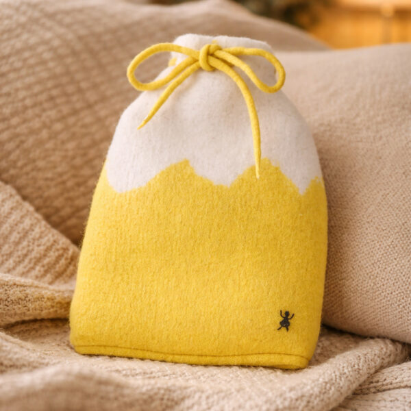 Bouillotte en laine Mérinos feutrée